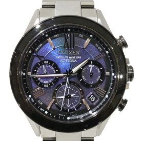 【世界限定2400本】CITIZEN　シチズン　アテッサ　CC4075-50L　光発電エコ・ドライブ　GPS　スーパーチタニウム　日付表示　クロノグラフ　10気圧防水　メンズ　紳士　人気　腕時計　ウォッチ　プレゼント包装　ギフト【中古】松前R56号店