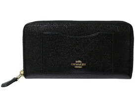 COACH　コーチ　ラウンドファスナーウォレット　長財布　ロングウォレット　黒　ブラック　ゴールド金具　パテントレザー　レディース　ウィメンズ　お洒落　シンプル　人気　プレゼント包装　ギフト【中古】松前R56号店
