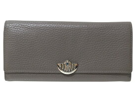 WAKO　和光　ロングウォレット　長財布　かぶせ蓋　グレー系　シルバー金具　レザー　レディース　ウィメンズ　お洒落　シンプル　人気　プレゼント包装　ギフト【中古】松前R56号店