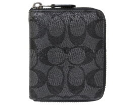 COACH　コーチ　ミディアム ジップ アラウンド ウォレット　91290　ブラック系　折りたたみ財布　ファスナー　メンズ　レディース　ウィメンズ　ユニセックス　プレゼント包装　ギフト　人気　定番【中古】松前R56号店