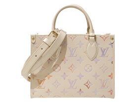 【箱・布袋・ショルダーストラップあり】LOUIS VUITTON　ルイ・ヴィトン　オンザゴーPM　M25770　ハンドバッグ　ショルダーバッグ　2WAY　ドリームクリーム　シボ牛革　レディース　LV　人気　シンプル　ギフト　プレゼント包装可【中古】松前R56号店