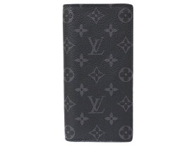 LOUIS VUITTON　ルイ・ヴィトン　ポルトフォイユ・ブラザ　M61697　モノグラム・エクリプス　ブラック×グレー　メンズ　ウォレット　ロングウォレット　長財布　折りたたみ財布　2つ折り長財布　ギフト　プレゼント包装可【中古】松前R56号店