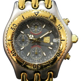 【電池交換済み】ELGIN　エルジン　クオーツ時計　FK-667E　クロノグラフ　日付表示　デイト　200m防水　ステンレス　グレー系文字盤　ゴールド　メンズ　腕時計　ウォッチ　プレゼント包装　ギフト【中古】松前R56号店