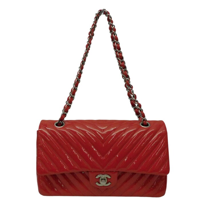 楽天市場】CHANEL シャネル チェーンショルダーバッグ 赤 エナメル 