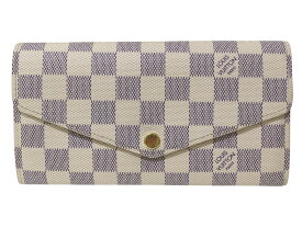 LOUIS VUITTON　ルイ・ヴィトン　ポルトフォイユ・サラ　N63208　長財布　ロングウォレット　ダミエ・アズール　ホワイト×グレー系　かぶせ蓋　メンズ　レディース　ユニセックス　定番　LV　人気　シンプル　ギフト　プレゼント包装可【中古】松前R56号店