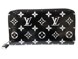 LOUIS VUITTON　ルイ・ヴィトン　ジッピー・ウォレット　パイソン　N96955 モノグラム・エキゾチック　ブラック×シルバー　ラウンドファスナー長財布　ロングウォレット　メンズ　レディース　ユニセックス　LV　人気　ギフト　プレゼント包装可【中古】松前R56号店