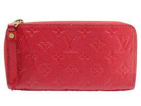 【箱・布袋あり】LOUIS VUITTON　ルイ・ヴィトン　ジッピーウォレット　M63691　モノグラム　アンプラント　スカーレット　レッド　赤　ロングウォレット　長財布　ゴールド金具　ラウンドファスナー　レディース　定番　ギフト　プレゼント包装可【中古】松山久万ノ台店