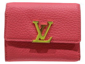 【布袋あり】LOUIS VUITTON　ルイ・ヴィトン ポルトフォイユ・カプシーヌXS　M81203　ドラゴンフルーツ　ピンク　黄緑　レザー　三つ折り財布　ミニ財布　コンパクトウォレット　レディース　人気　LV　ギフト　プレゼント包装可【中古】松山久万ノ台店