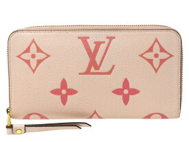 LOUIS VUITTON　ルイ・ヴィトン　バイ・ザ・プール・ジッピーウォレット　M80403　モノグラム・アンプラント　ロングウォレット　ラウンドファスナー長財布　ピンク系　レディース　定番　LV　人気　シンプル　ギフト　プレゼント包装可【中古】松前R56号店