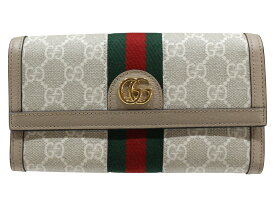 【特上品】GUCCI　グッチ　オフィディア　コンチネンタルウォレット　523153　GGスプリーム×レザー　ホワイト×ベージュ　グリーン×レッド　ゴールド金具　ロングウォレット　長財布　ユニセックス　メンズ　レディース　プレゼント包装　ギフト【中古】松山久万ノ台店