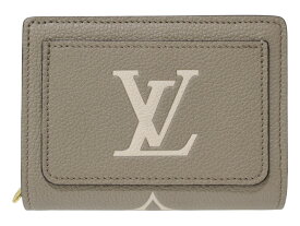 【未使用品・箱・布袋あり】LOUIS VUITTON　ルイ・ヴィトン　ポルトフォイユ・クレア　M82370　モノグラム・アンプラント　グレージュ系　コンパクトウォレット　ゴールド金具　レディース　ウィメンズ　LV　シンプル　ギフト　プレゼント包装可【中古】松前R56号店