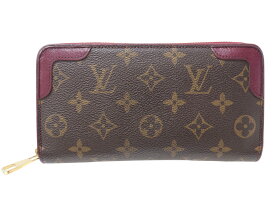 【箱・布袋あり】LOUIS VUITTON　ルイ・ヴィトン　ジッピー・ウォレット　レティーロ　M64151　ブラウン系×パープル系　モノグラム・キャンバス×レザー　長財布　ゴールド金具　レディース　ウィメンズ　LV　人気　ギフト　プレゼント包装可【中古】松山朝生田店