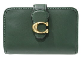 【箱・布袋あり】COACH　ダビーミディアムウォレット　CA193　グリーン　2つ折り財布　コンパクトウォレット　グリーン　レザー　ゴールド金具　レディース　シンプル　人気　定番　ギフト　プレゼント包装　ギフト【中古】松山朝生田店