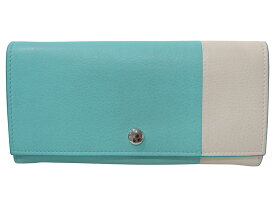【箱・布袋あり】TIFFANY&Co.　ティファニー　コンチネンタルフラップウォレット　レザー　ティファニーブルー　長財布　ロングウォレット　レディース　人気　ギフト　プレゼント包装　ギフト【中古】松山朝生田店