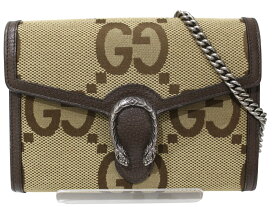 【箱・布袋あり】GUCCI　グッチ　ディオニュソスチェーンウォレット　401231　ウォレットバッグ　GGスプリーム　タイガーヘッド　ブラウン系　シルバー金具　斜め掛け　ショルダーバッグ　レディース　定番　人気　ギフト　プレゼント包装可【中古】松前R56号店