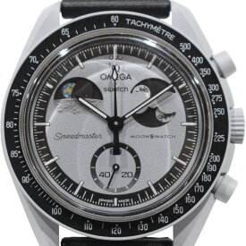 【箱・取扱説明書・販売証明書あり】OMEGA×SWATCH　オメガ×スウォッチ　ミッショントゥザムーン　SO33M700　クオーツ　ムーンフェイズ　アースフェイズ　ライトグレー　バイオセラミック　メンズ　腕時計　ウォッチ　プレゼント包装　ギフト【中古】松山久万ノ台店