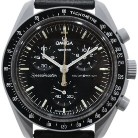 【箱・取説・販売証明書あり】OMEGA×SWATCH　オメガ×スウォッチ　ミッショントゥムーンシャインゴールド ビーバームーン　SO33M102-112　2023年限定　クオーツ　クロノグラフ　ブラック　メンズ　腕時計　ウォッチ　プレゼント包装　ギフト【中古】松山久万ノ台店