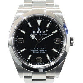 【内箱・ギャラあり】ROLEX　ロレックス　エクスプローラーI　214270　39mm　ブラック文字盤　ステンレス　SS　2014年ギャラ　パワーリザーブ48時間　100m防水　メンズ　紳士　人気　腕時計　ウォッチ　プレゼント包装　ギフト【中古】松山朝生田店