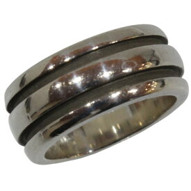 【箱・布袋あり】TIFFANY&Co.　ティファニー　グループドリング　ダブルライン　925　シルバー　9.7g　11号　太め　レディース　アクセサリー　ジュエリー　プレゼント包装　ギフト【中古】松山久万ノ台店