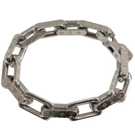 【箱・布袋付】LOUIS VUITTON　ルイ・ヴィトン　コリエ チェーン ブレスレット　M00308　モノグラム　シルバー　サイズ表記M　約19cm　太め　LV　定番　シンプル　カジュアル　ユニセックス　メンズ　レディース　ギフト　プレゼント包装可【中古】松山久万ノ台店