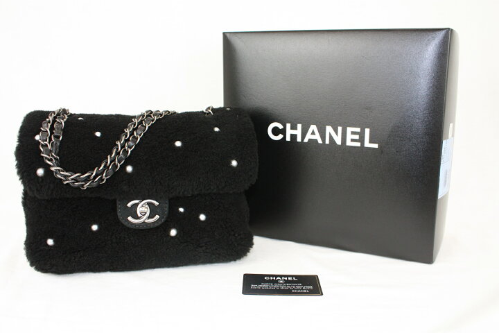 楽天市場】CHANEL パールエンブロイダリーシャーリングバッグ ムートン