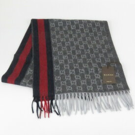 【楽天スーパーSALE20％OFF 4日20：00～11日1：59】GUCCI　391531-4G944-1274　マフラー　ストール　大判マフラー　GG柄　グレー　ネイビー　レッド　メンズ　レディース　男女兼用　【新品】