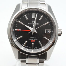GRAND　SEIKO　グランドセイコー　SBGJ203　メカニカルハイビート　GMT　自動巻き　オートマチック　ブラック文字盤　ステンレススチール　デイト表示　シースルーバック　メンズ時計　腕時計　【中古】