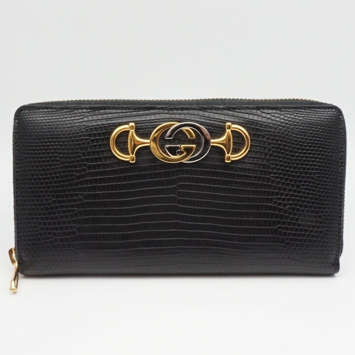 楽天市場】GUCCI グッチ 570661 ズゥミ長財布 リザード型押 ブラック  