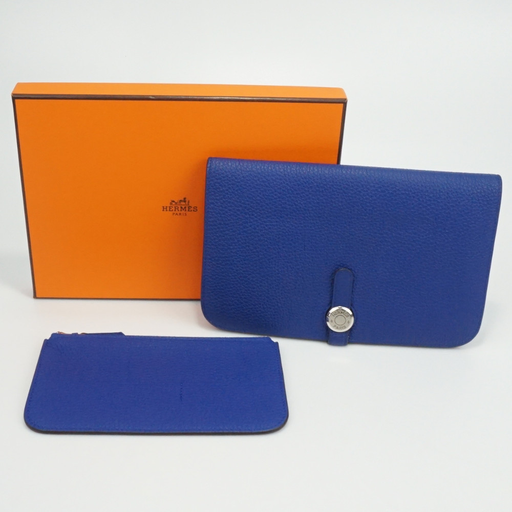 楽天市場】HERMES エルメス ドゴンGM X刻印(2016年製造) ブルー系 財布 