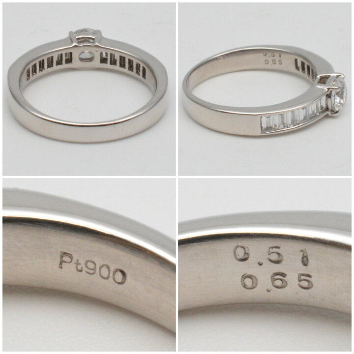 楽天市場】Pt900 ダイヤリング プラチナ ダイヤモンド0.51ct 0.65ct 約  