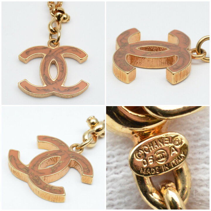 楽天市場】CHANEL シャネル 05A ココマークチャーム ゴールド×ピンク 