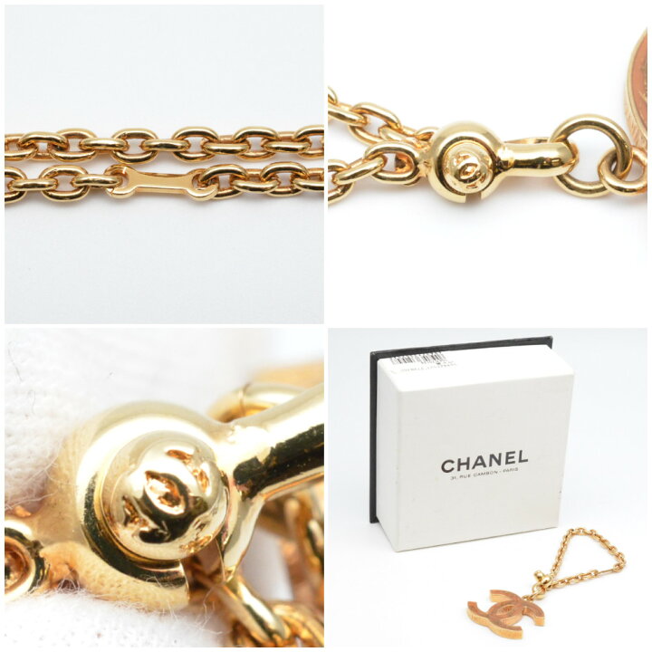 楽天市場】CHANEL シャネル 05A ココマークチャーム ゴールド×ピンク 