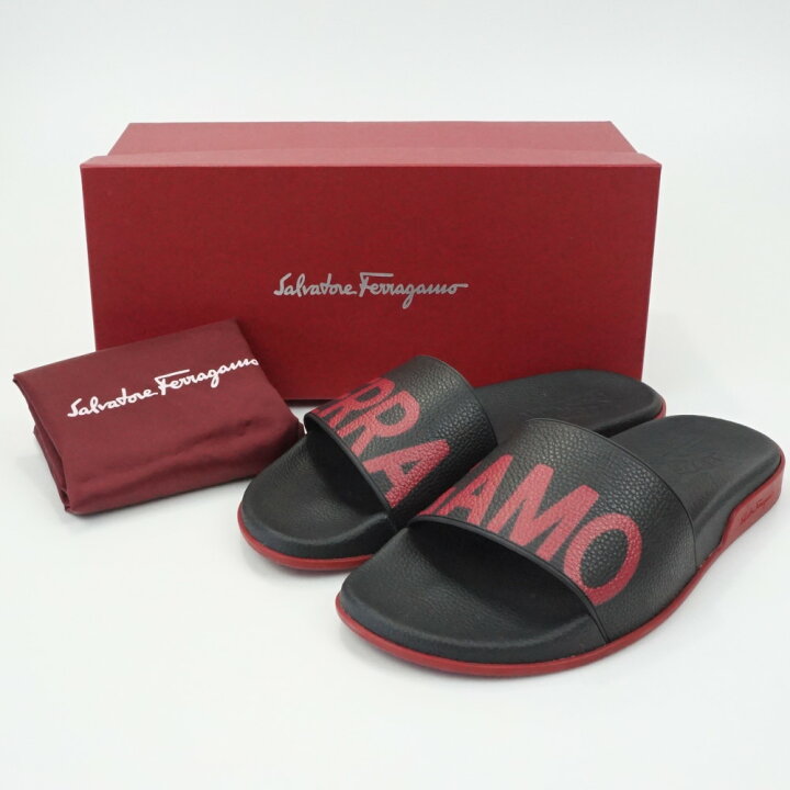 楽天市場】FERRAGAMO フェラガモ AMOS スライドサンダル サイズ8M 日本 