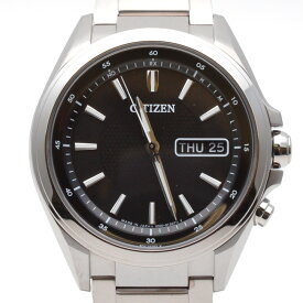 CITIZEN　シチズン　H100-S098335　アテッサ エコドライブ　ブラック　黒　チタン　ソーラー　40mm　デイデイト表示　メンズ時計　腕時計　【中古】