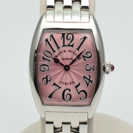 FRANCK MULLER　フランクミュラー　1752QZ　トノーカーベックス　ピンク文字盤　クォーツ　電池式　25mm　レディース時計　腕時計　【中古】