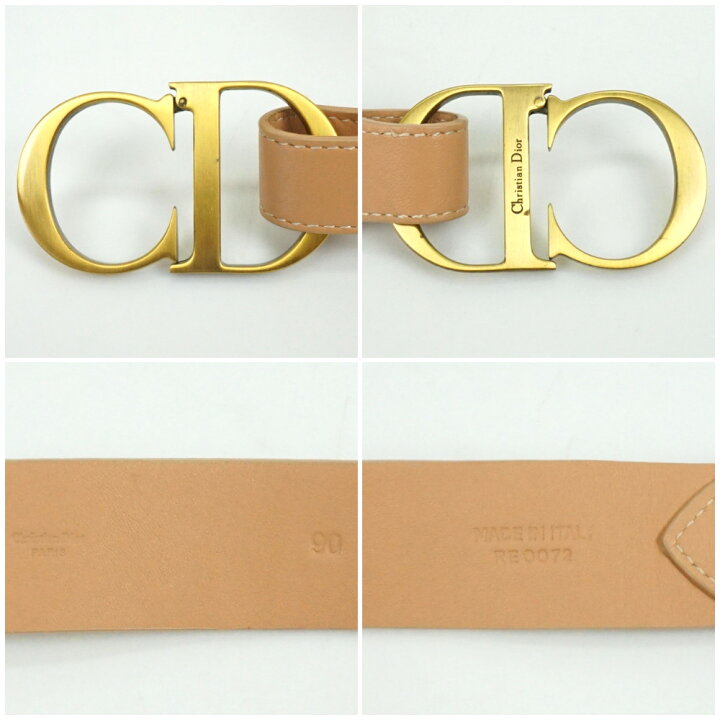 楽天市場】DIOR ディオール RE0072 サッシュベルト ベージュ ゴールド 