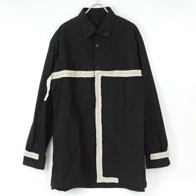 Y's　ワイズ　YW-B70-027-1　シームシャツ　長袖　サイズ2　ブラック系　レディース　【中古】
