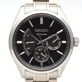 SEIKO　セイコー　SARW023　プレサージュ　ブラック文字盤　SS　パワリザーブ　自動巻き　オートマチック　40mm　裏スケ　メンズ　腕時計　【中古】