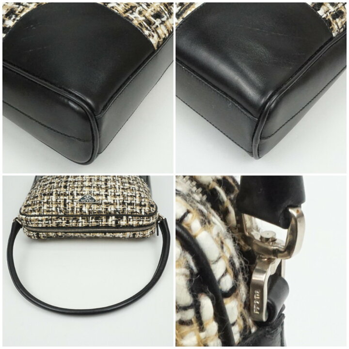 楽天市場】PRADA プラダ B11229 ツイードバッグ ハンドバッグ 肩掛け 