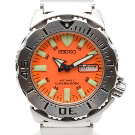 SEIKO　セイコー　7S26-0350　オレンジモンスター セイコー逆輸入モデル　自動巻き　オートマチック　42mm　200M防水　デイデイト表示　メンズ時計　腕時計　【中古】