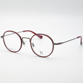 Y's　ワイズ　81-0001-3　メガネ　レッド系チタンフレーム　度なしクリアレンズ　サイズ表記47□21 140　眼鏡　アイウェア　メンズ　レディース　【中古】