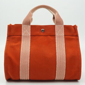 HERMES　エルメス　カンヌPM　オレンジ系　橙色　キャンバスバッグ　ポーチ欠品　メンズバッグ　レディースバッグ　【中古】