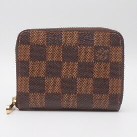 LOUIS VUITTON　ルイヴィトン　N63070　ジッピーコインパース　ダミエ・エベヌキャンバス　ブラウン　コインケース　カードケース　メンズ　レディース　【中古】