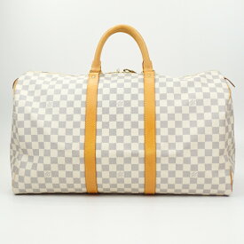 LOUIS VUITTON　ルイヴィトン　N41430　キーポル50　ダミエ・アズールキャンバス　ホワイト　白　ボストンバッグ　旅行カバン　メンズ　レディース　【中古】