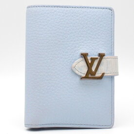 LOUIS VUITTON　　ヴェルティカル ウォレット コンパクト　クロコベルト　ブルーオランプ　トリヨンレザー　2つ折り財布　レディース　【中古】
