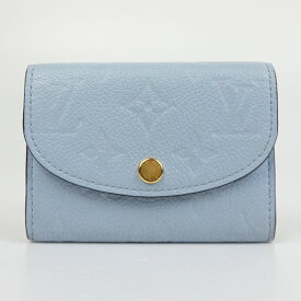 LOUIS VUITTON　ルイヴィトン　M81923　ポルトモネ・ロザリ　モノグラム・アンプラントレザー　ブルーヌアージュ　ライトブルー　青　ミニウォレット　コンパクト財布　レディース　【中古】
