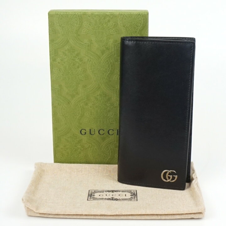 楽天市場】GUCCI グッチ 428740 GGマーモント2つ折り長財布 ブラック 