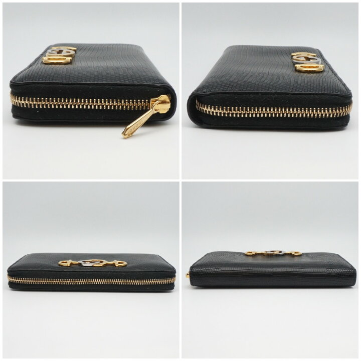 楽天市場】GUCCI グッチ 570661 ズゥミ長財布 リザード型押 ブラック  