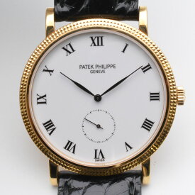 PATEK PHILIPPE　パテックフィリップ　3919J-001　カラトラバ　K18YG　イエローゴールド　ブラックレザーベルト　手巻き　33mm　メンズ時計　腕時計　【中古】