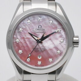 OMEGA　オメガ　231.10.34.20.57.003　シーマスター アクアテラ 150m　ピンク文字盤　シェル　自動巻き　オートマチック　シースルーバック　34mm　ユニセックス　【中古】